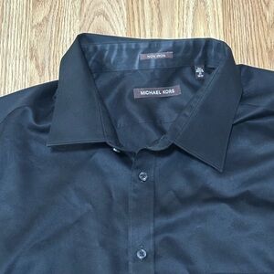 Michael Kors Black Button-down Dress Shirt - Non Iron - Size 36/37 -Neck 20 Tall